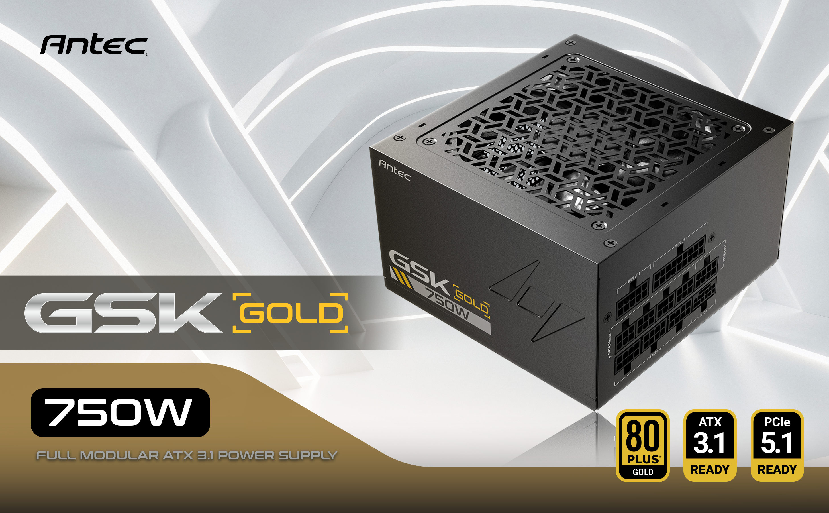 ANTEC GSK750 V2 ATX3.1, 750W Full Modular PSU, 80 PLUS Gold